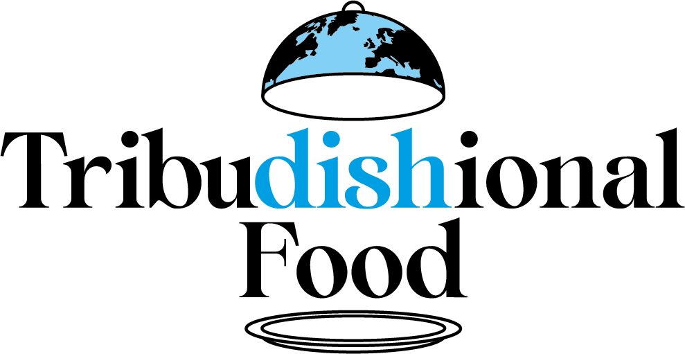 The full logo for The Tribudishional Food Blog on a transparent background.